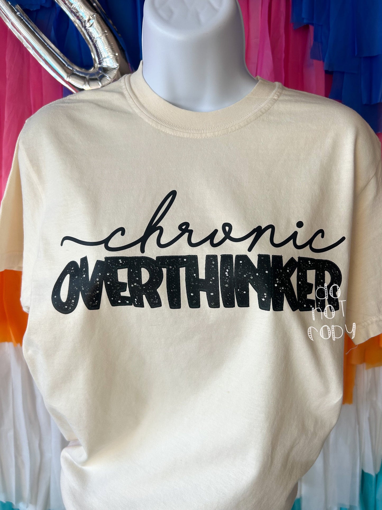 Chronic overthinker, professional overthinker, faux embroidery, faux sequin, shirt design, png, download, faux embroidery alphabet design