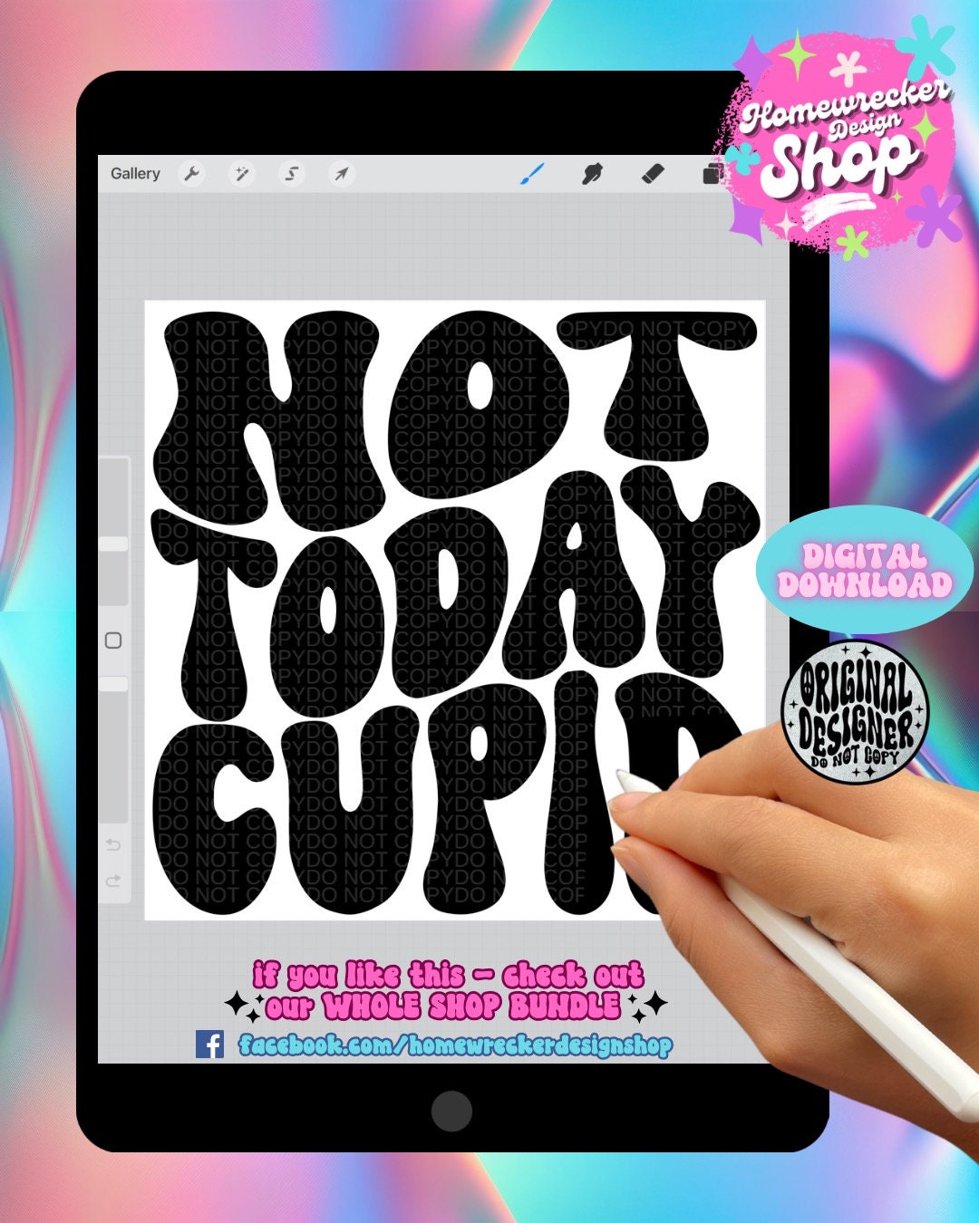 Not today Cupid PNG, digital download