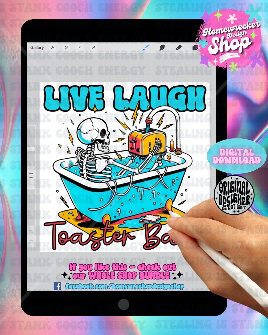 Live Laugh Toaster Bath PNG Download