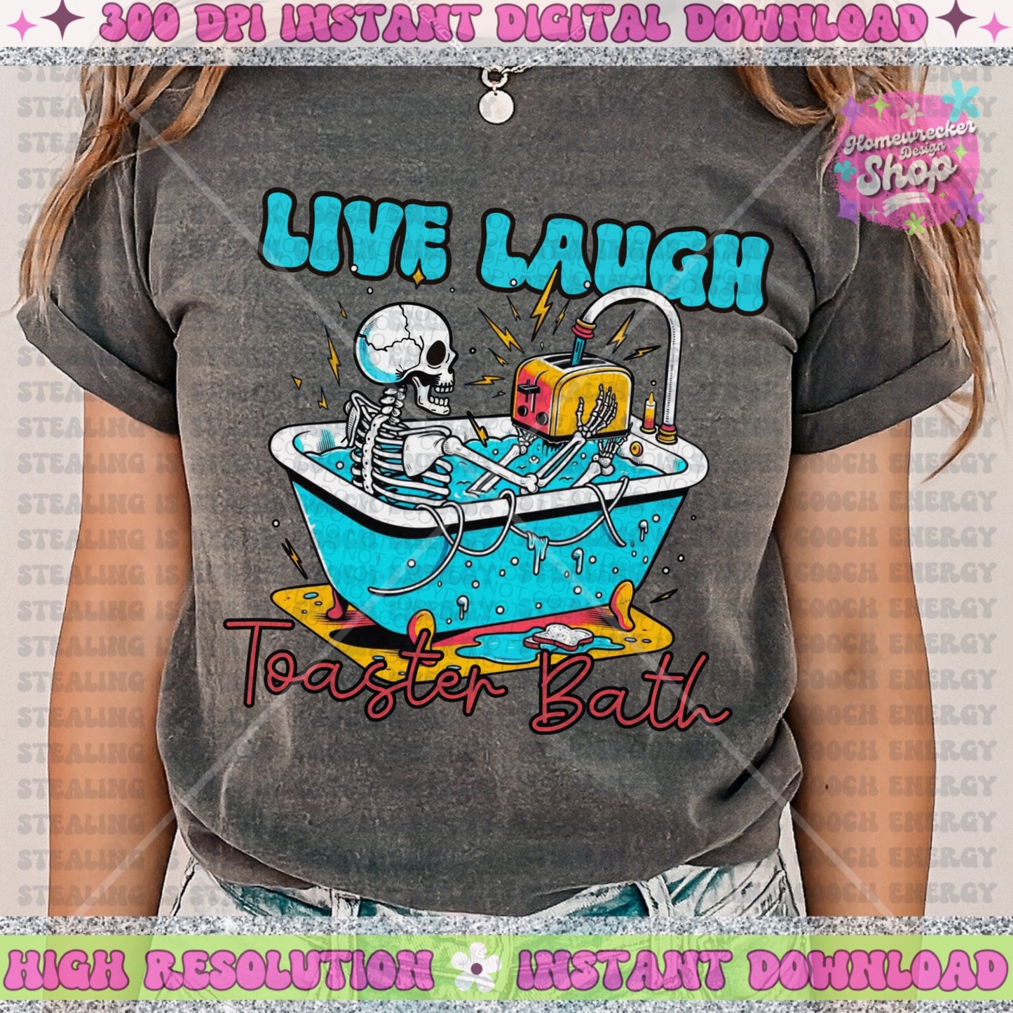 Live Laugh Toaster Bath PNG Download