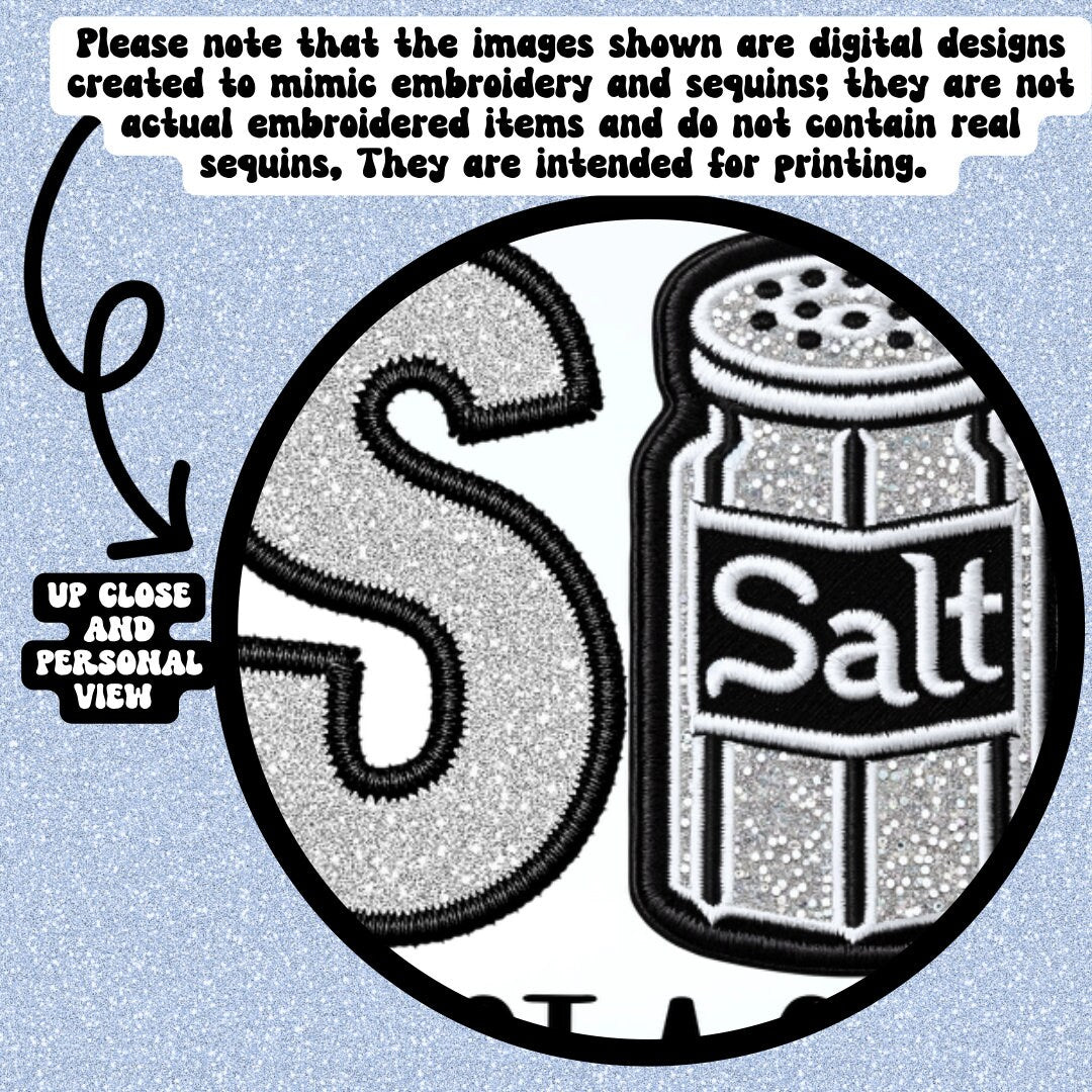 Salty is not a good look for you sis PNG faux embroidery faux glitter PNG digital download