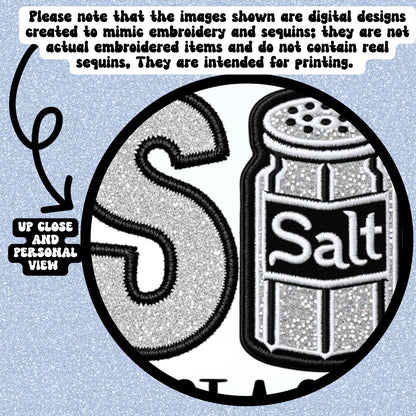 Salty is not a good look for you sis PNG faux embroidery faux glitter PNG digital download