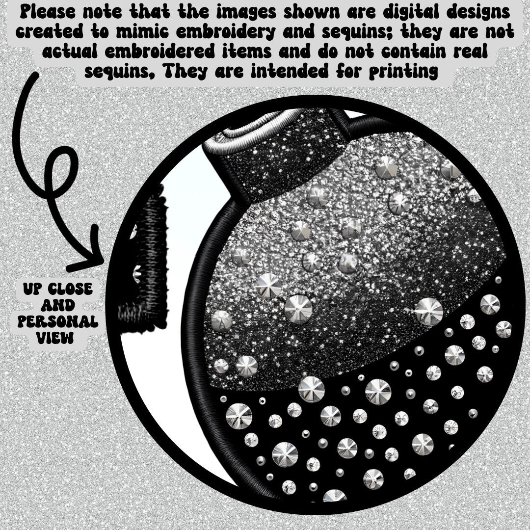 F Bomb Kinda Grandma PNG Faux Embroidery Faux glitter digital download