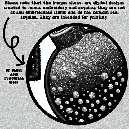 F Bomb Kinda Grandma PNG Faux Embroidery Faux glitter digital download