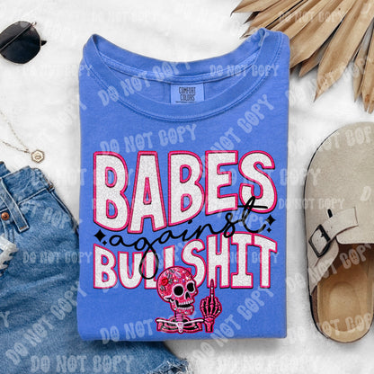 Babes Against Bullshit PNG Faux Embroidery Faux glitter digital download