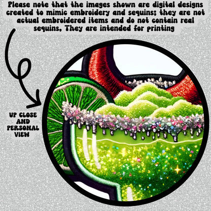 I don’t run from my demons Lime Margarita salt and sugar versions included PNG Faux Embroidery Faux glitter digital download