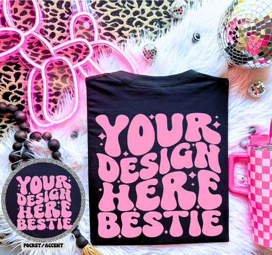 Comfort Colors Mockup, CC1717 Black, back of shirt with front accent, retro checkered print, digital download