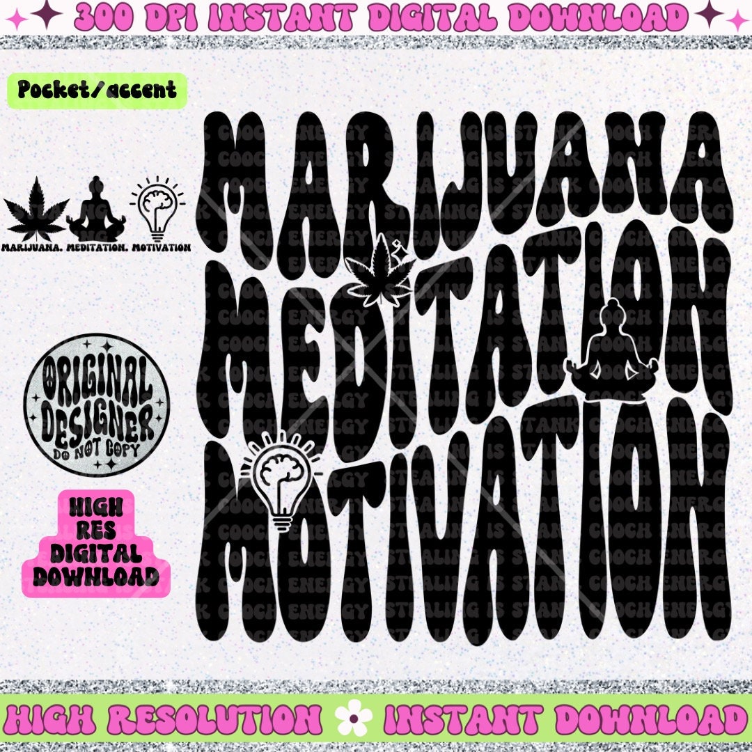 Marijuana meditation motivation PNG