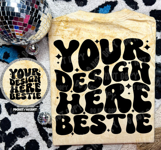 Comfort Colors Colorblast Mockup, CC1745 Citrine, back of shirt with front pocket accent, digital download