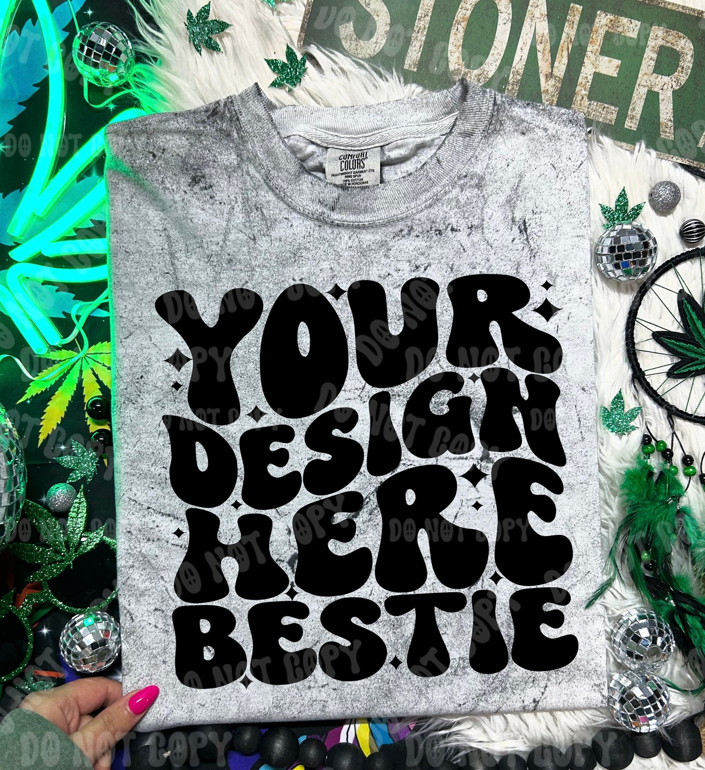 Comfort Colors Colorblast Mockup, CC1745 Smoke, 420 themed, front of shirt, digital mock up