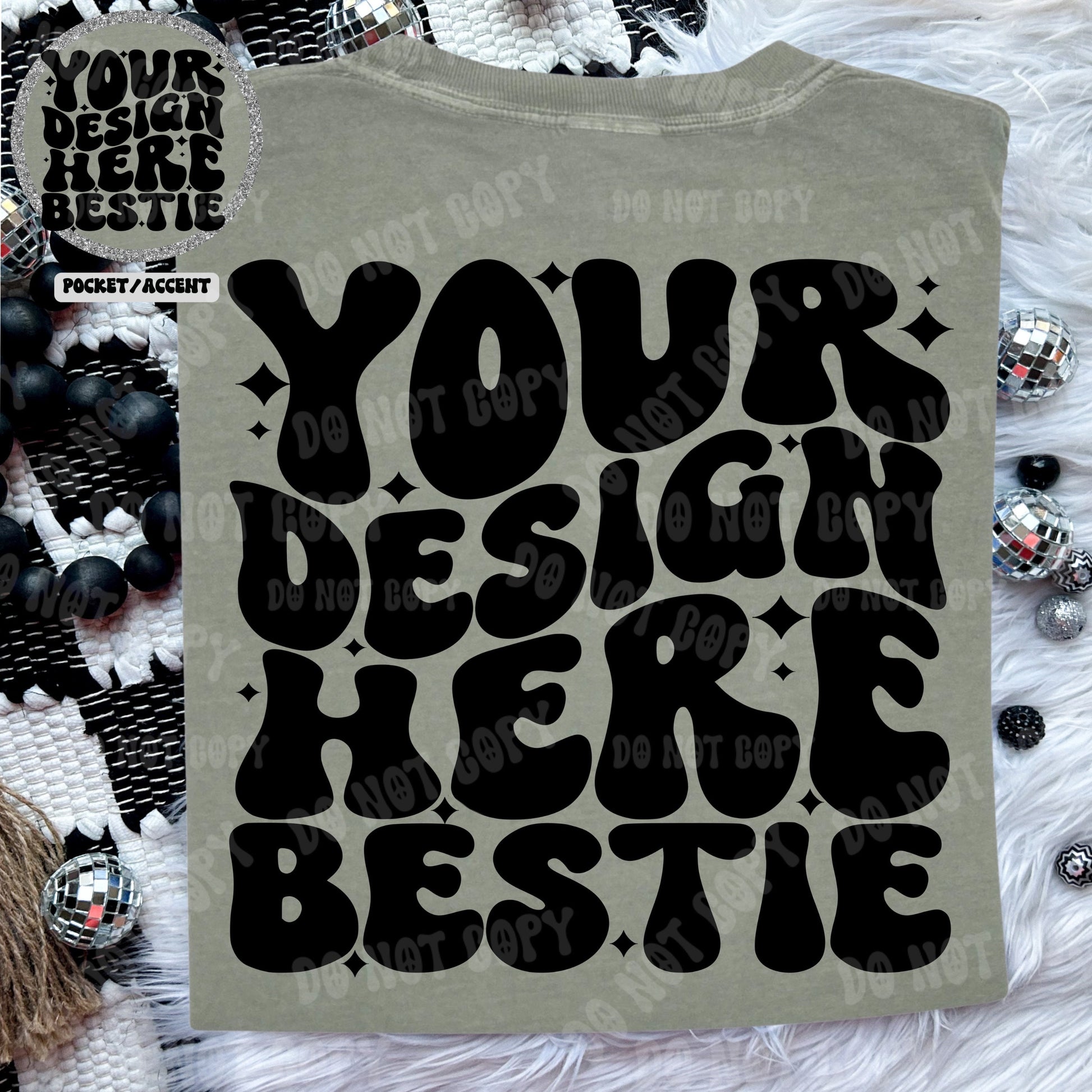 Comfort Colors Tshirt Mockup, CC1717 Bay, back of shirt with front pocket accent, neon light, digital mock up