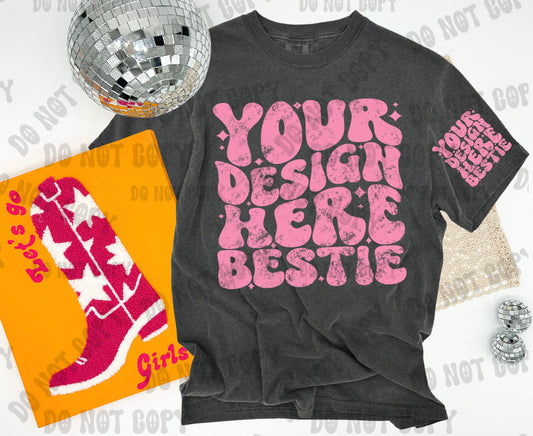 Comfort Colors Tshirt Mockup, CC1717 Pepper, western disco, front of shirt with sleeve mock up