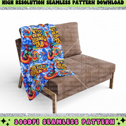 Put it on my husbands tab, tie dye, happy faces, stars, money bags, Seamless file, Seamless design for printing, 300 dpi PNG Download