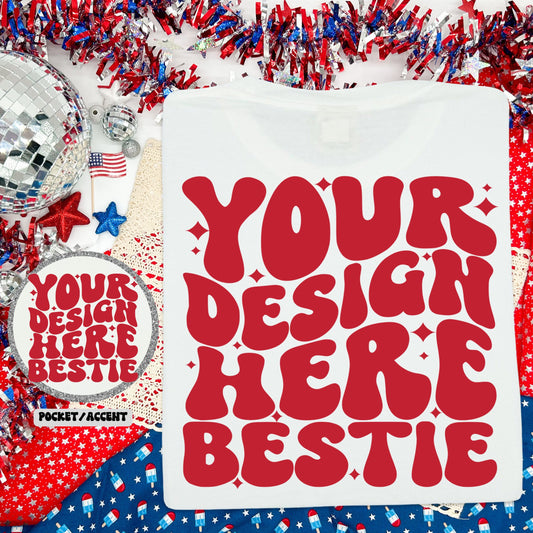 Comfort Colors Tshirt Mockup, CC1717 White, patriotic 4th of July, back of shirt with front accent, red white and blue, digital mock up