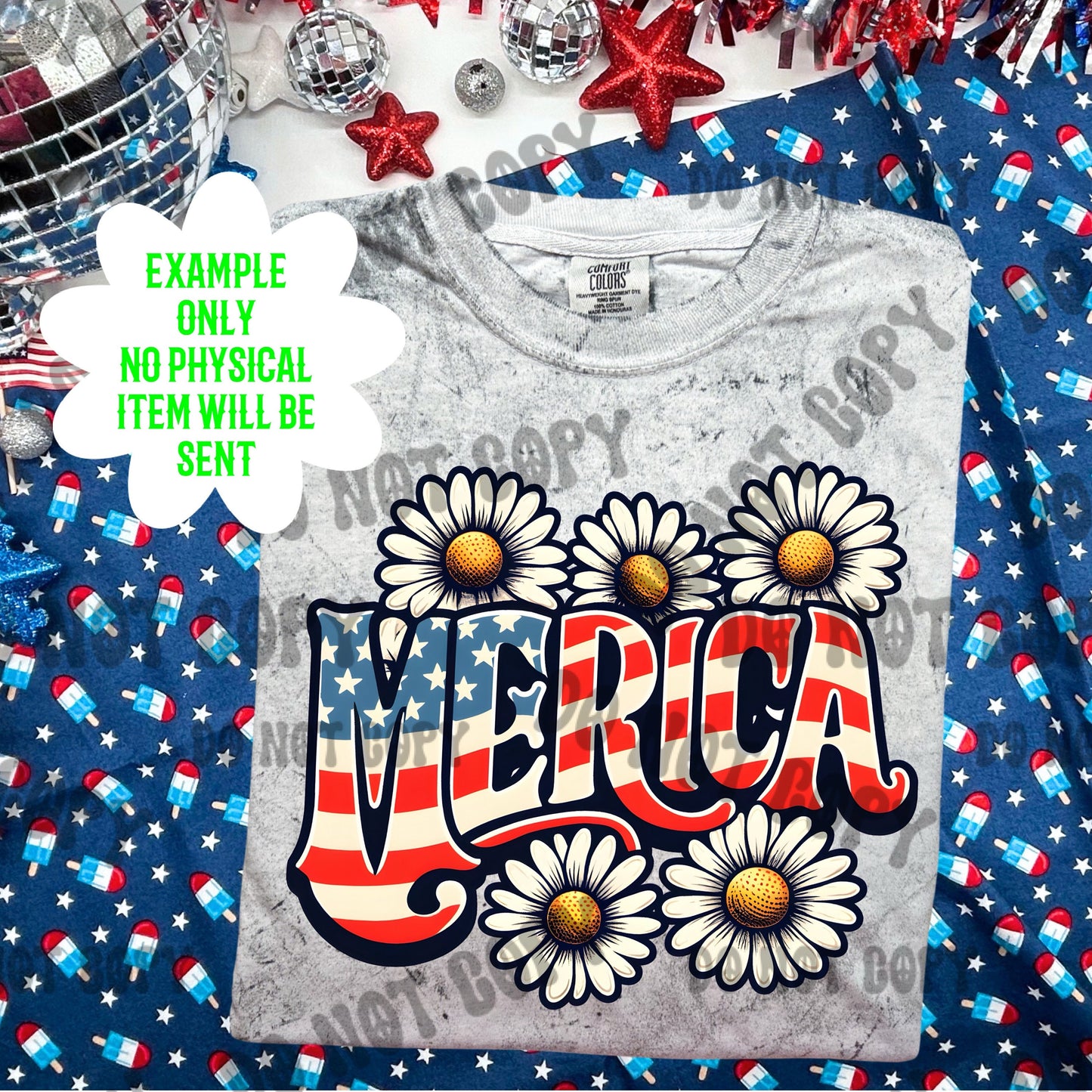 Merica Flag Daisies PNG