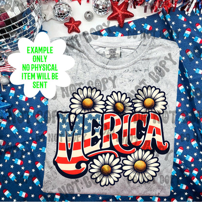 Merica Flag Daisies PNG