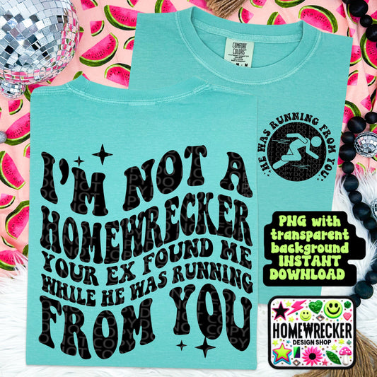 I'm Not a Homewrecker, He was Running From You, Funny Png Design, Adult Humor Png, Petty Shirt Designs, Wavy designs, Trendy designs