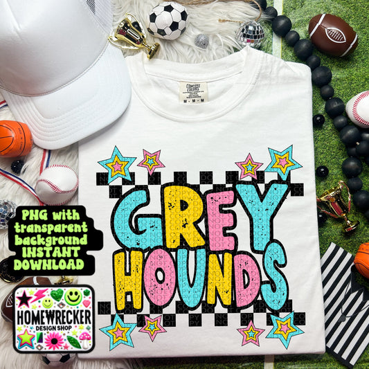 Retro Distressed Mascot PNG Greyhounds  | Homewrecker Design Shop