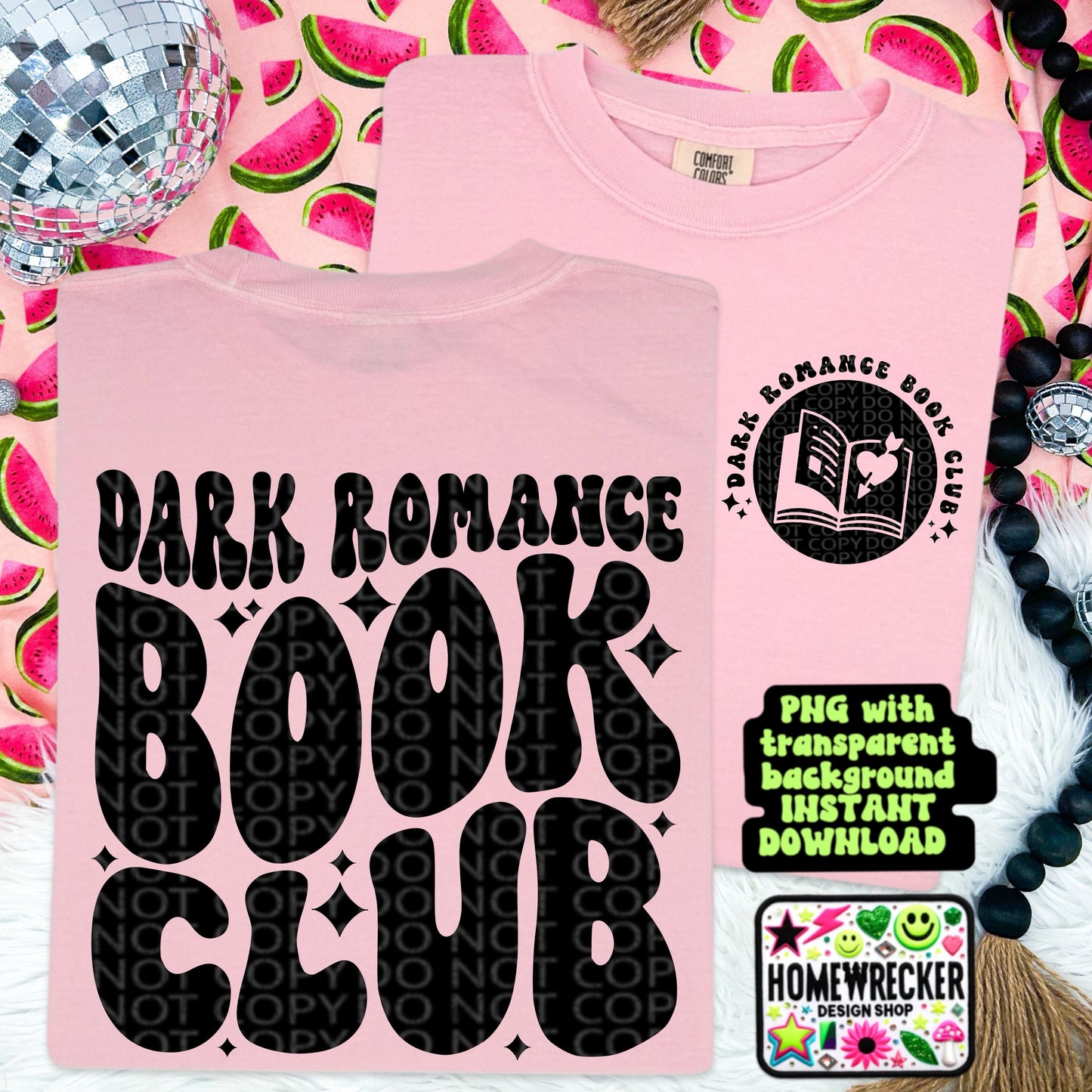 Dark romance book club PNG, Digital Download, Wavy design with front pocket accent | Homewrecker Design Shop