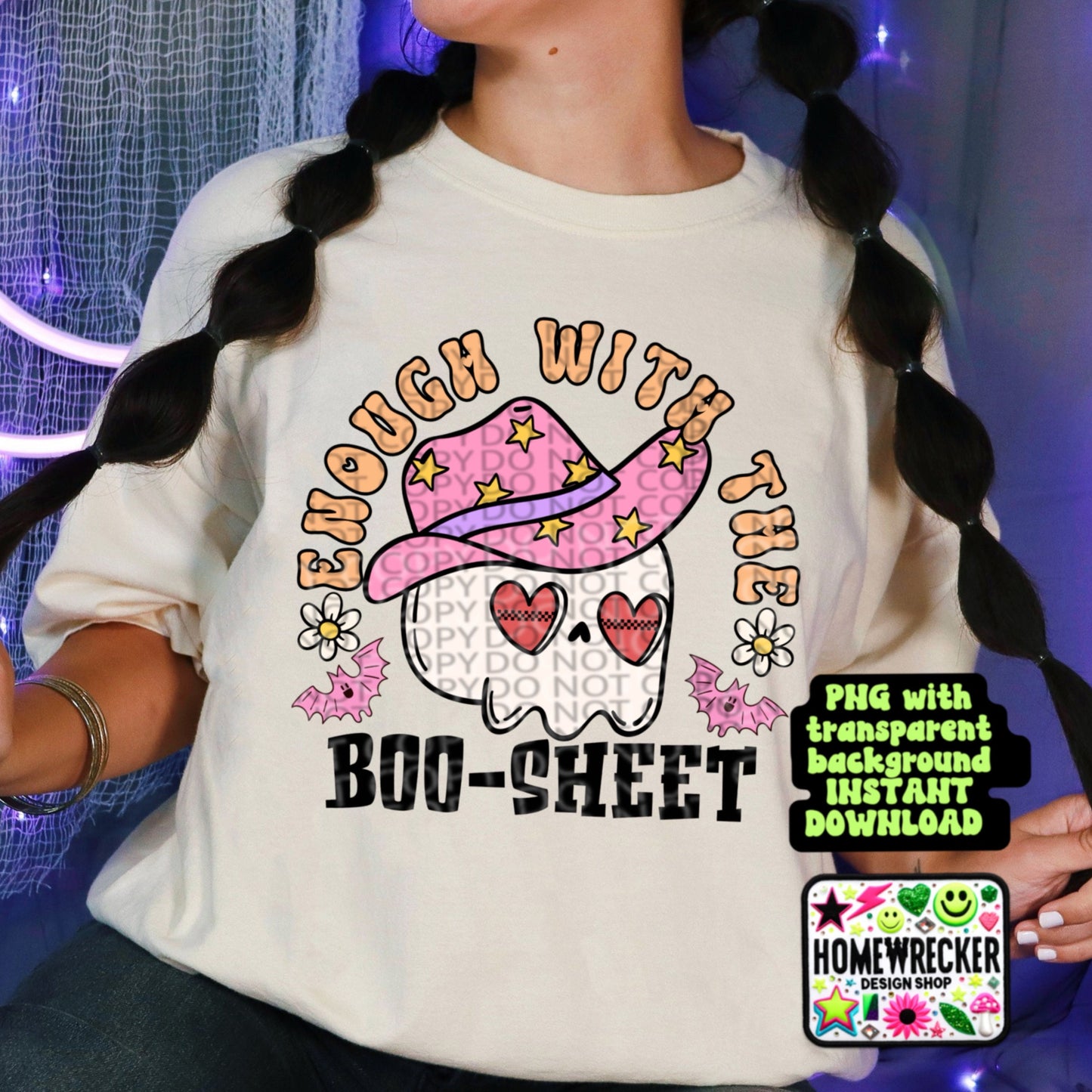 Enough with the Boo-Sheet Digital Download PNG | Halloween T-Shirt Design