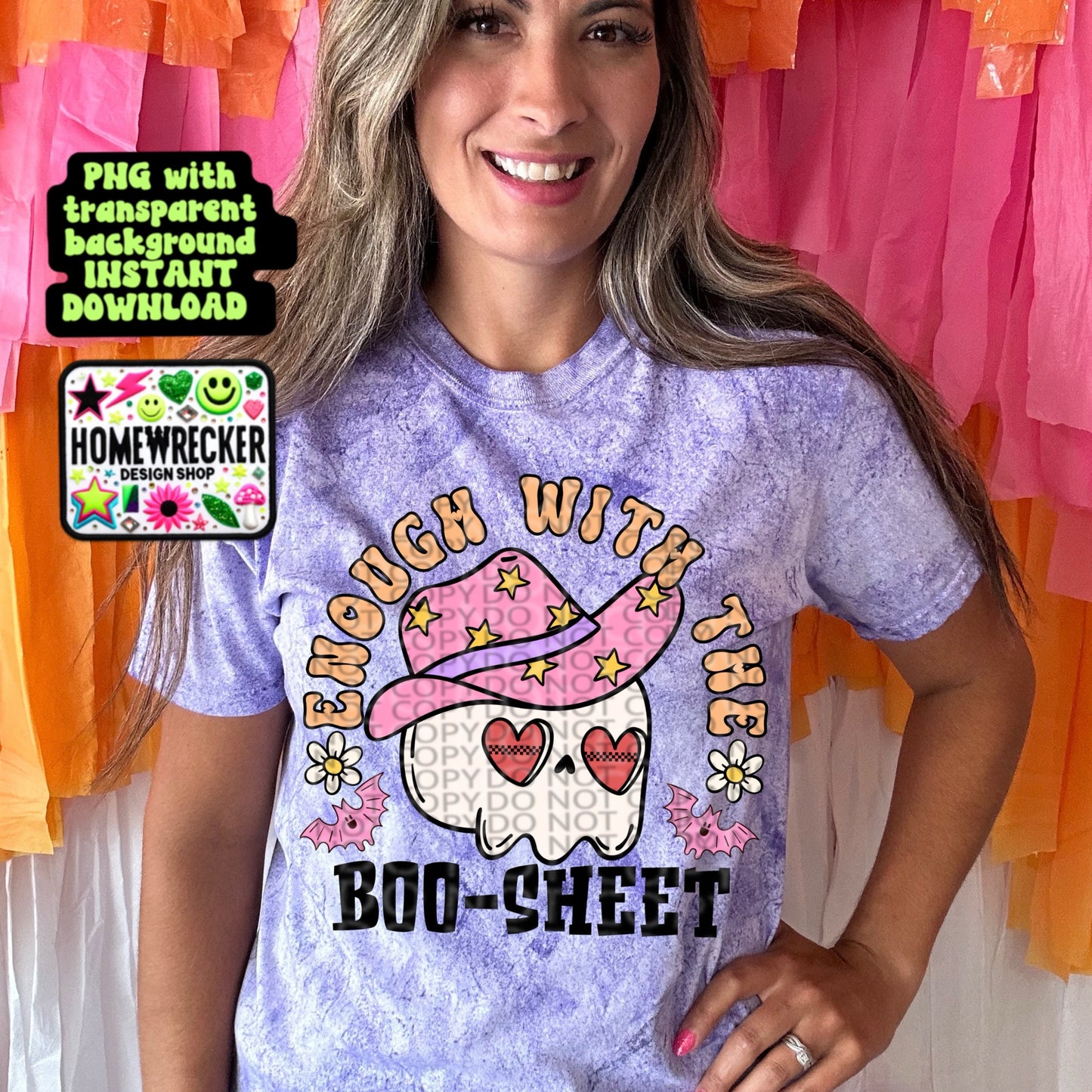 Enough with the Boo-Sheet Digital Download PNG | Halloween T-Shirt Design