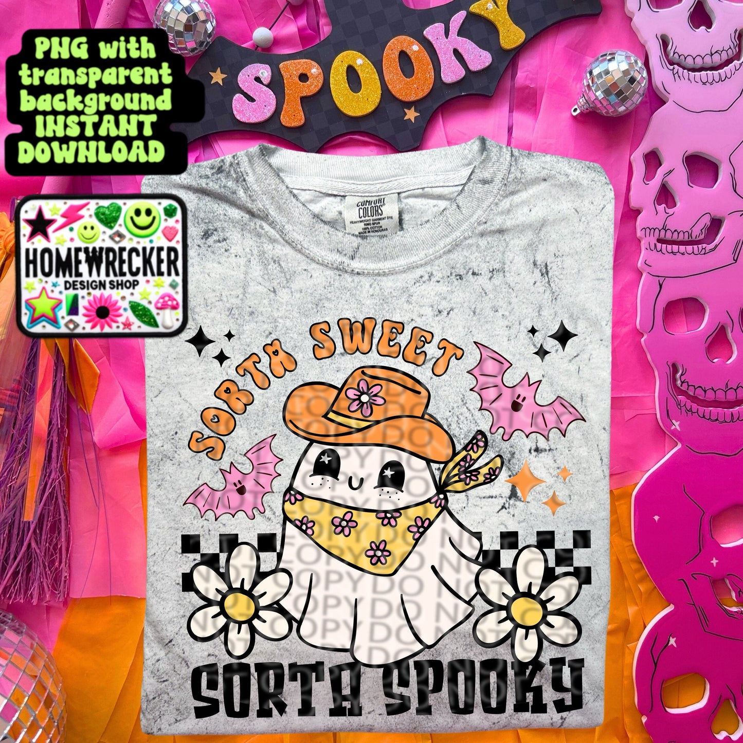 Sorta Sweet Sorta Spooky Digital Download PNG | Halloween T-Shirt Design