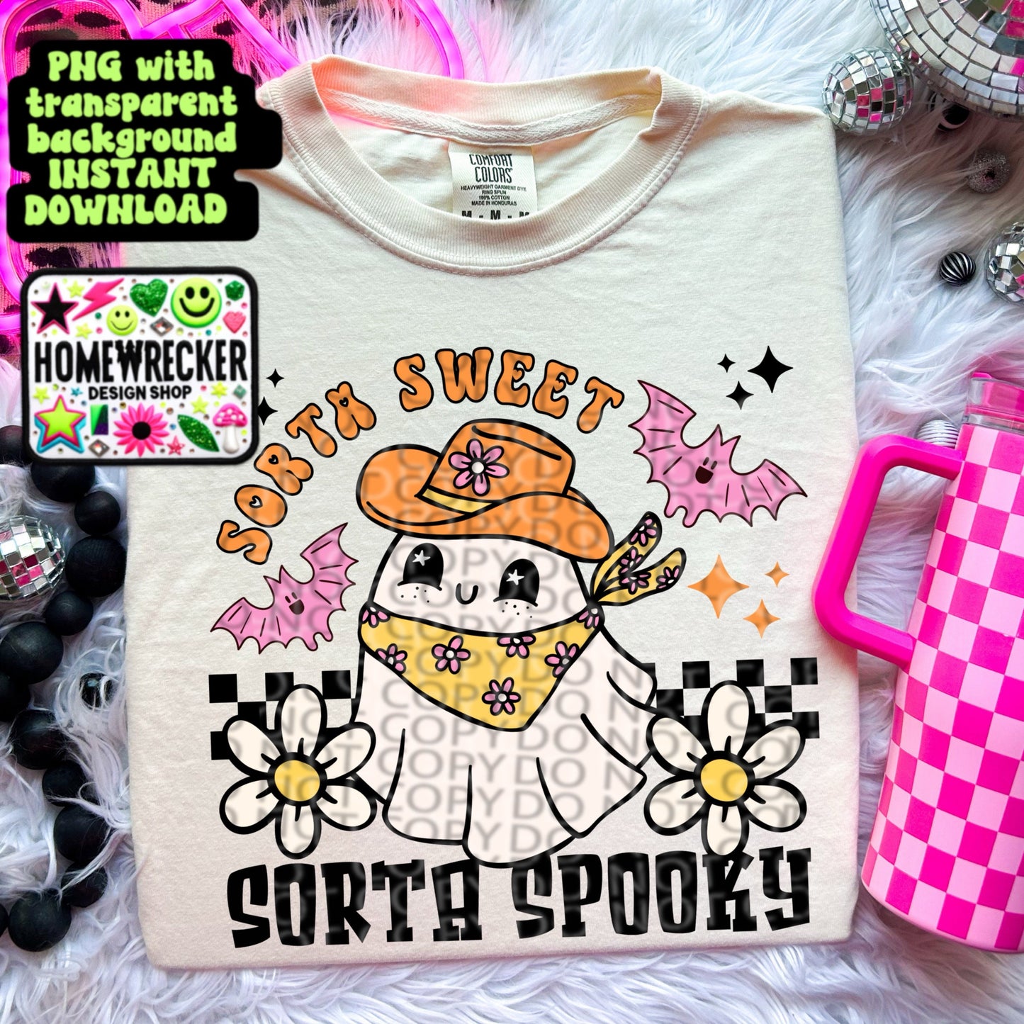 Sorta Sweet Sorta Spooky Digital Download PNG | Halloween T-Shirt Design