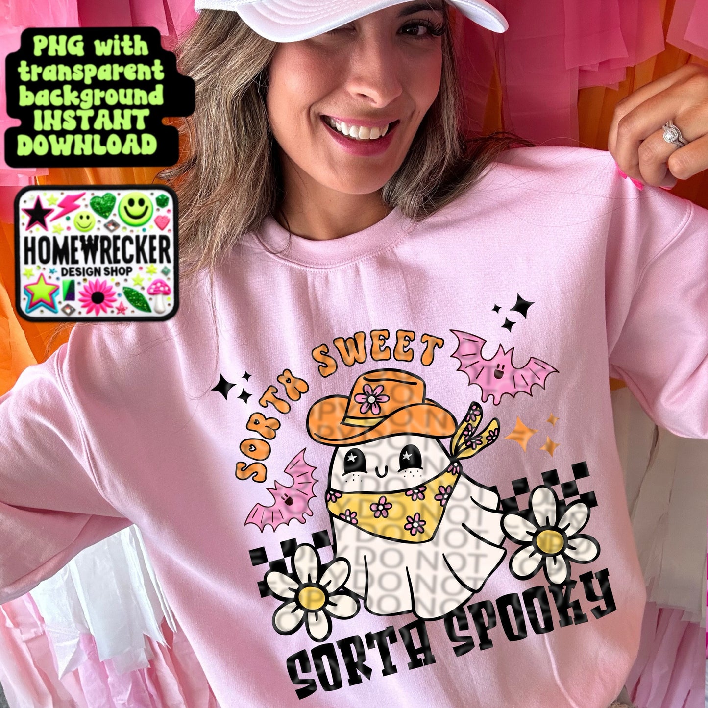 Sorta Sweet Sorta Spooky Digital Download PNG | Halloween T-Shirt Design