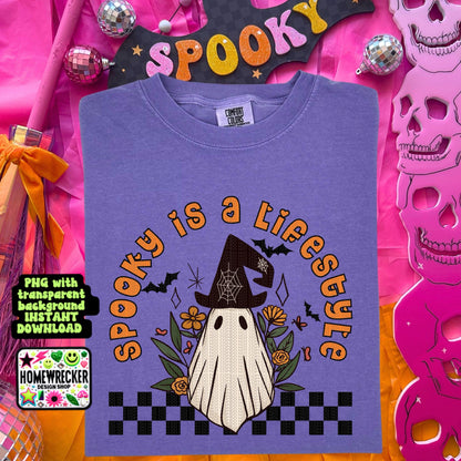 Spooky is a lifestyle digital download PNG for T-shirts and dtf prints