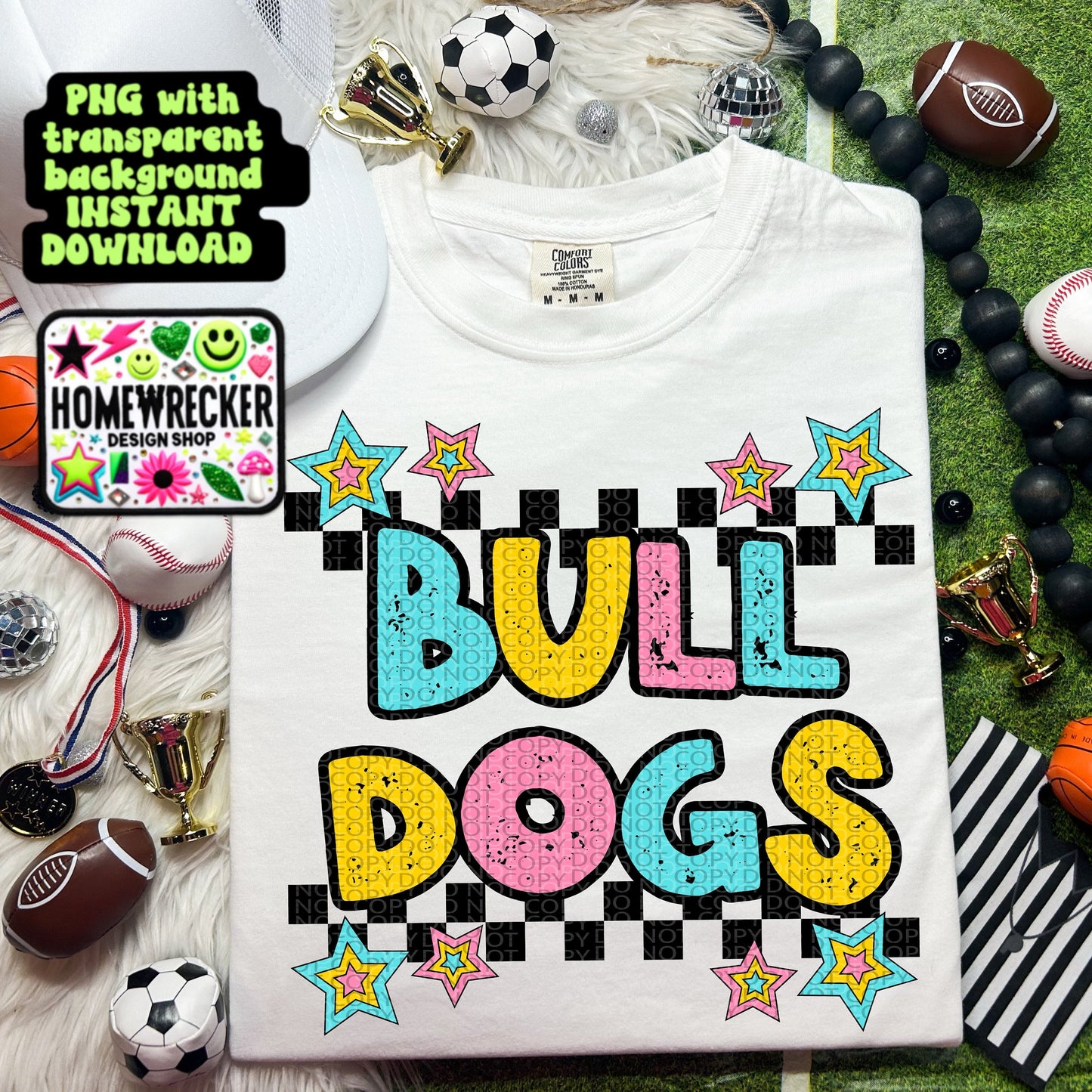 Retro Distressed Mascot PNG bulldogs  | Homewrecker Design Shop