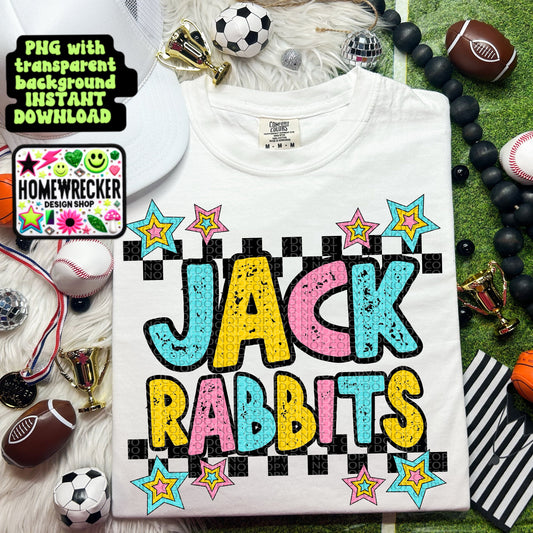 Retro Distressed Mascot PNG Jackrabbits | Homewrecker Design Shop