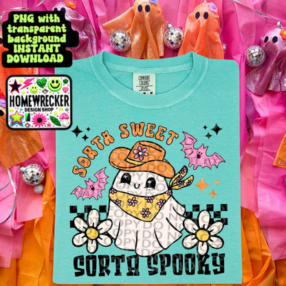 Sorta Sweet Sorta Spooky Digital Download PNG | Halloween T-Shirt Design