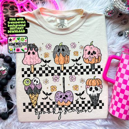 Halloween PNG digital download trendy checkered print