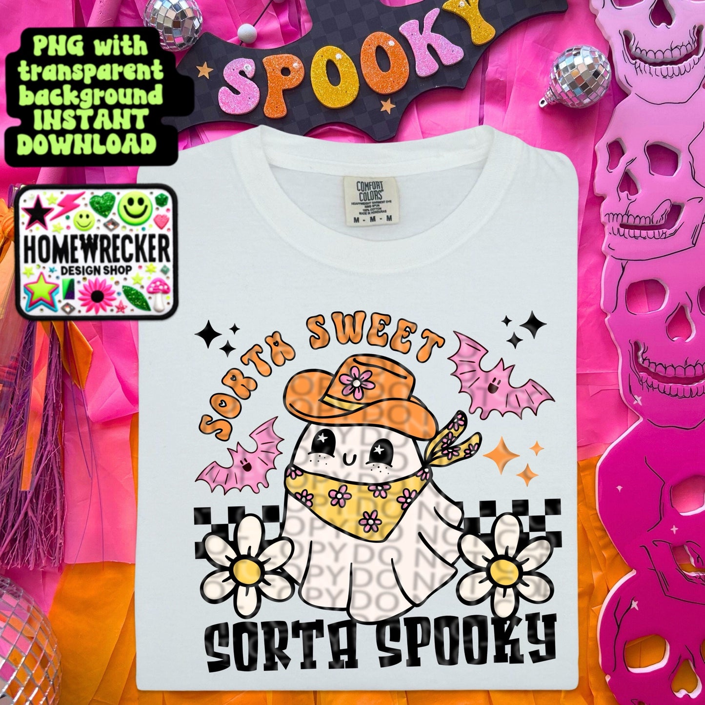 Sorta Sweet Sorta Spooky Digital Download PNG | Halloween T-Shirt Design