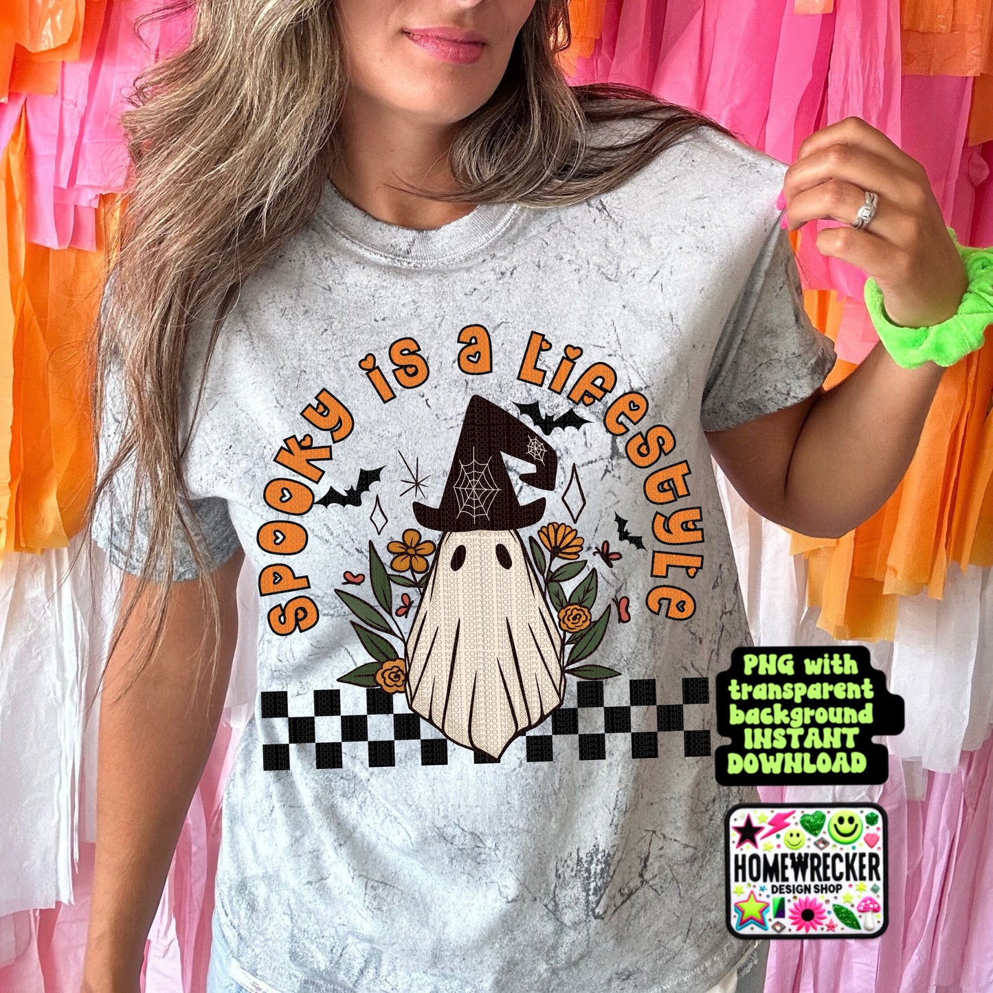 Spooky is a lifestyle digital download PNG for T-shirts and dtf prints