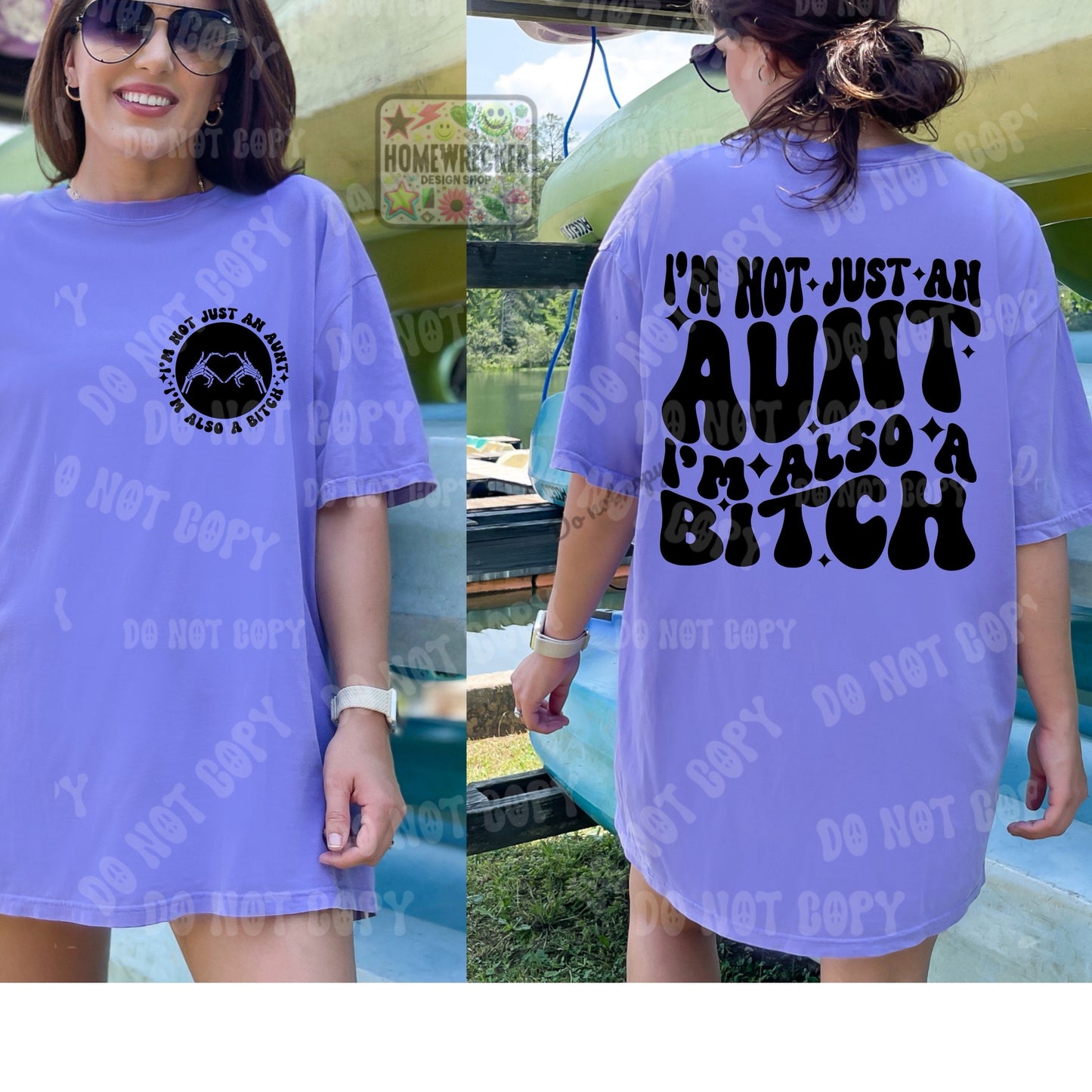 I’m not just an aunt I’m also a bitch funny snarky aunt quote auntie PNG digital download shirt design wavy font wavy font style shirt png