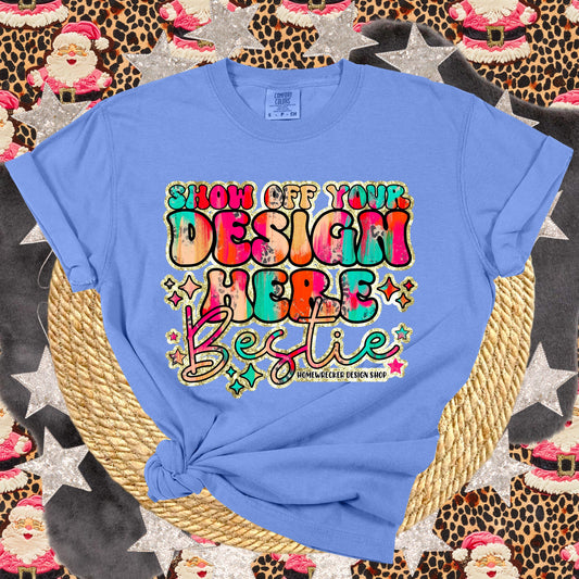 Comfort Colors Mockup, Christmas T-shirt Mock-up, Flo Blue, flat lay, Retro leopard print Santa Claus, product mock-up, blank shirt download