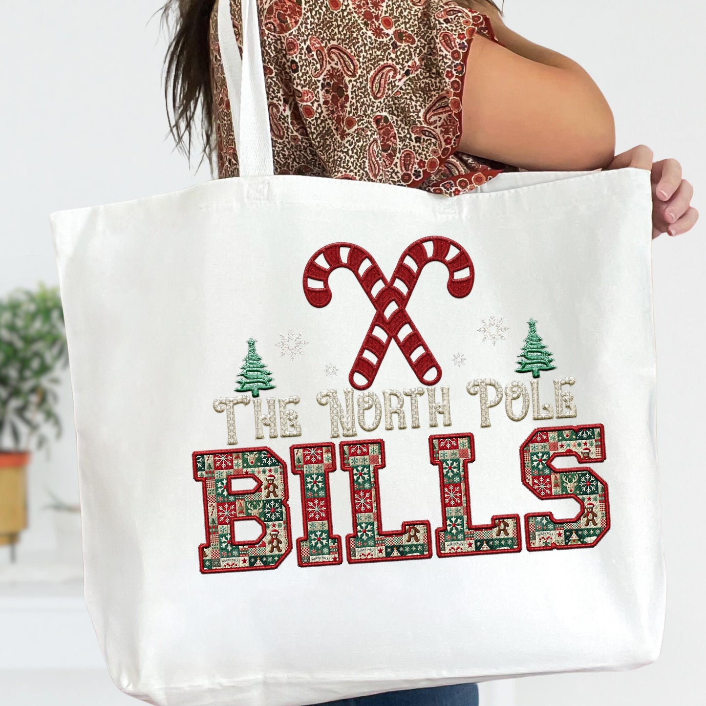 Bills Christmas themed Mascot PNG Christmas School Spirit, Holiday Mascot, Game day Christmas Festive, Faux Embroidery Digital Download