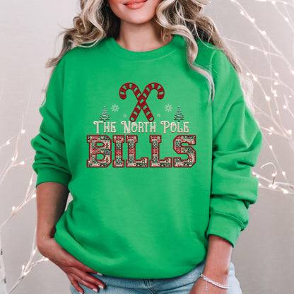 Bills Christmas themed Mascot PNG Christmas School Spirit, Holiday Mascot, Game day Christmas Festive, Faux Embroidery Digital Download