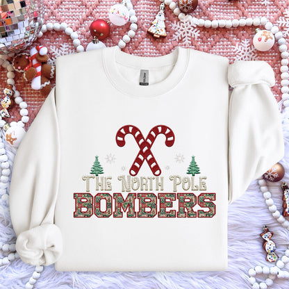 Bombers Christmas themed Mascot PNG Christmas School Spirit, Holiday Mascot, Game day Christmas Festive Faux Embroidery Digital Download