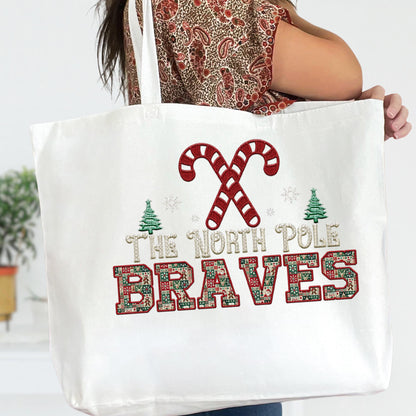 Braves Christmas themed Mascot PNG Christmas School Spirit, Holiday Mascot, Game day Christmas Festive Faux Embroidery Digital Download