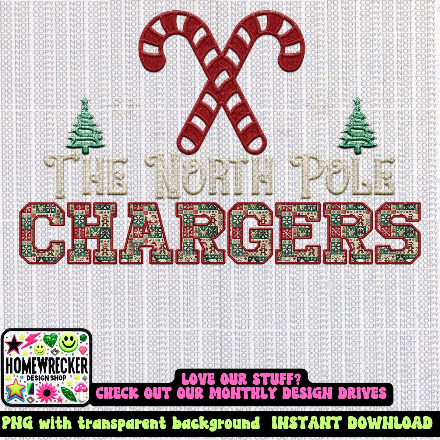 Chargers Christmas themed Mascot PNG Christmas School Spirit, Holiday Mascot, Game day Christmas Festive Faux Embroidery Digital Download