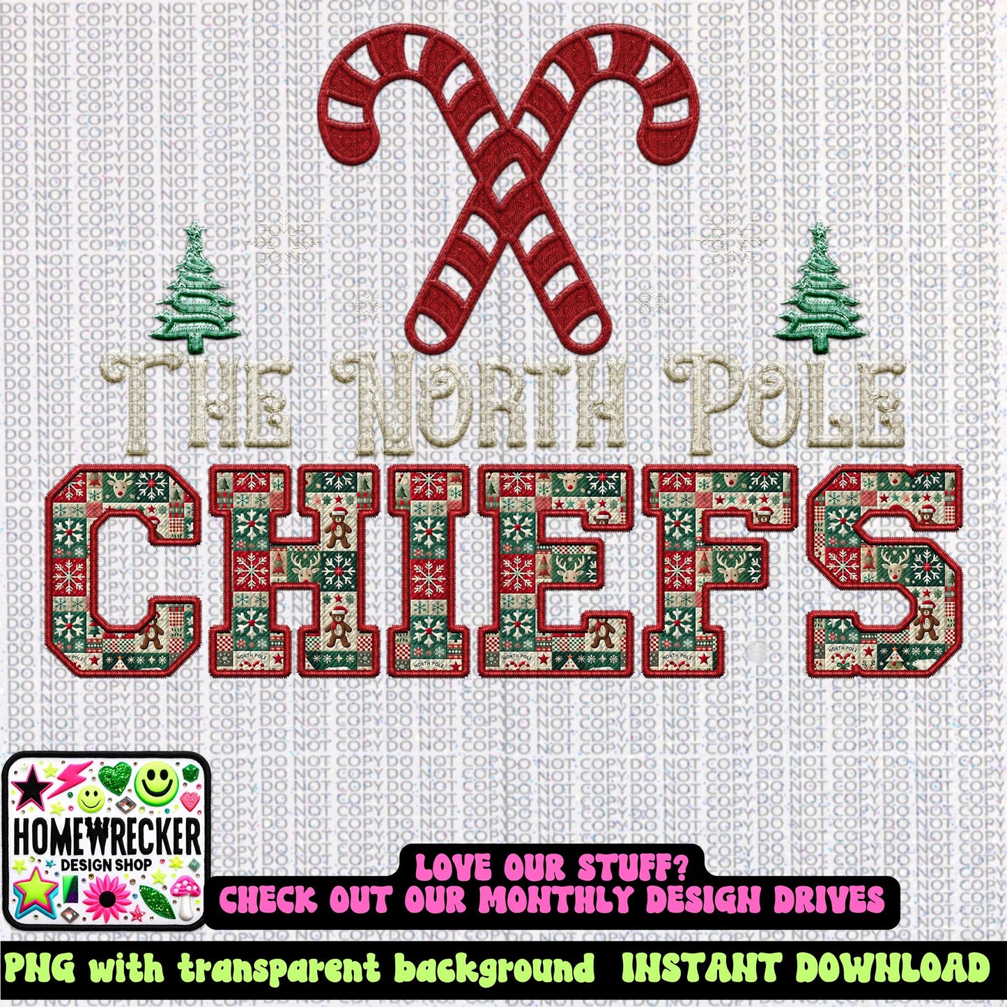 Chiefs Christmas themed Mascot PNG Christmas School Spirit, Holiday Mascot, Game day Christmas Festive Faux Embroidery Digital Download