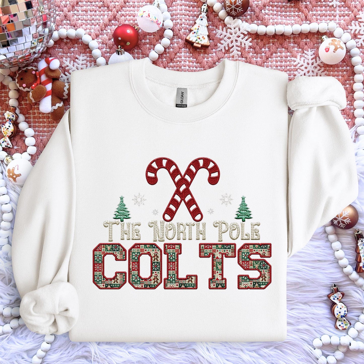 Colts Christmas themed Mascot PNG Christmas School Spirit, Holiday Mascot, Game day Christmas Festive Faux Embroidery Digital Download