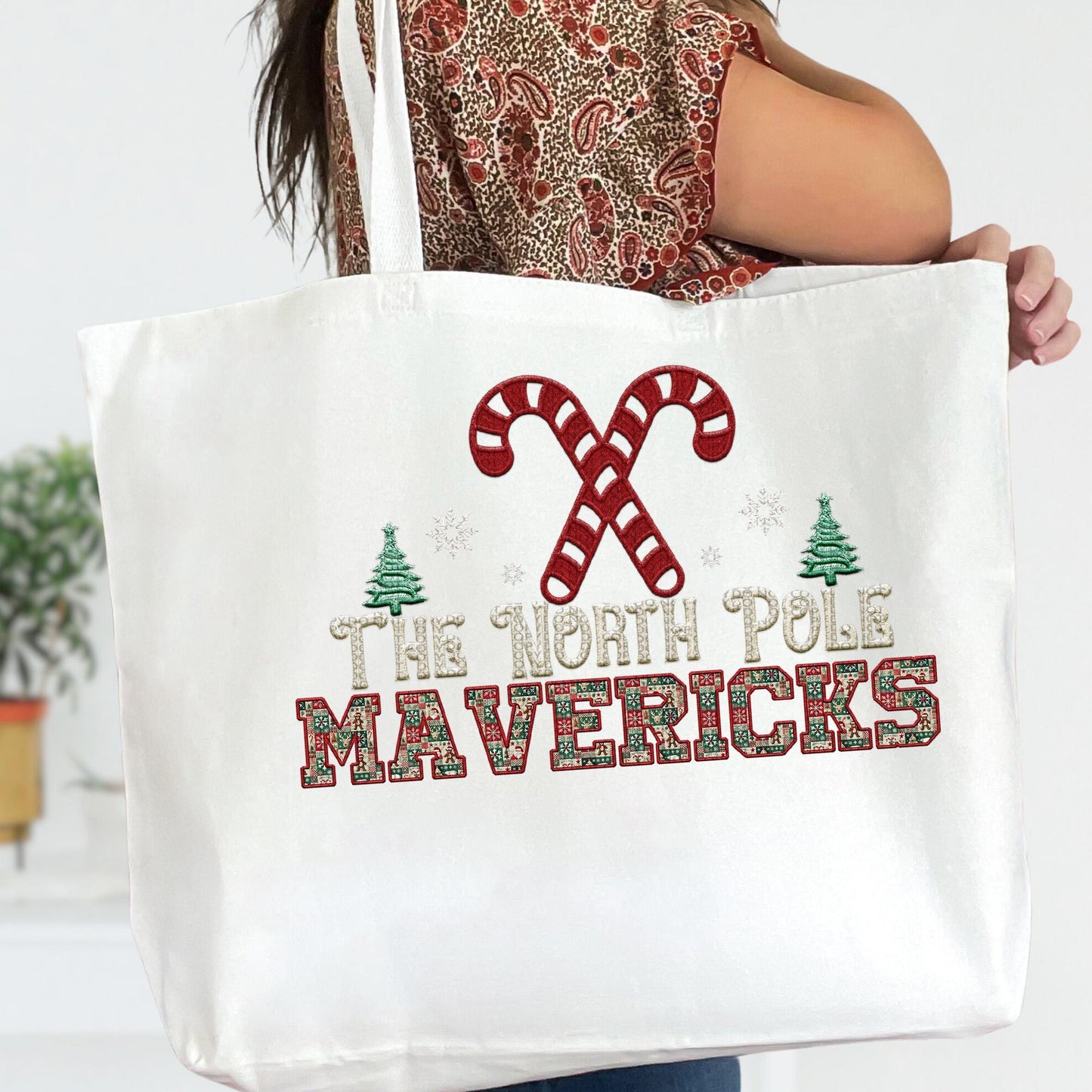 Mavericks Christmas themed Mascot PNG Christmas School Spirit, Holiday Mascot, Game day Christmas Festive Faux Embroidery Digital Download