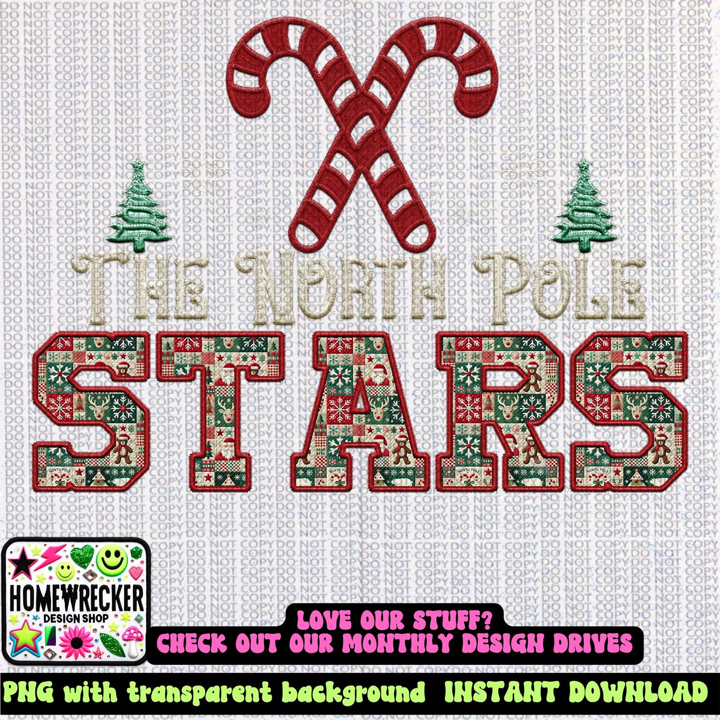 Stars Christmas themed Mascot PNG Christmas School Spirit, Holiday Mascot, Game day Christmas Festive Faux Embroidery Digital Download
