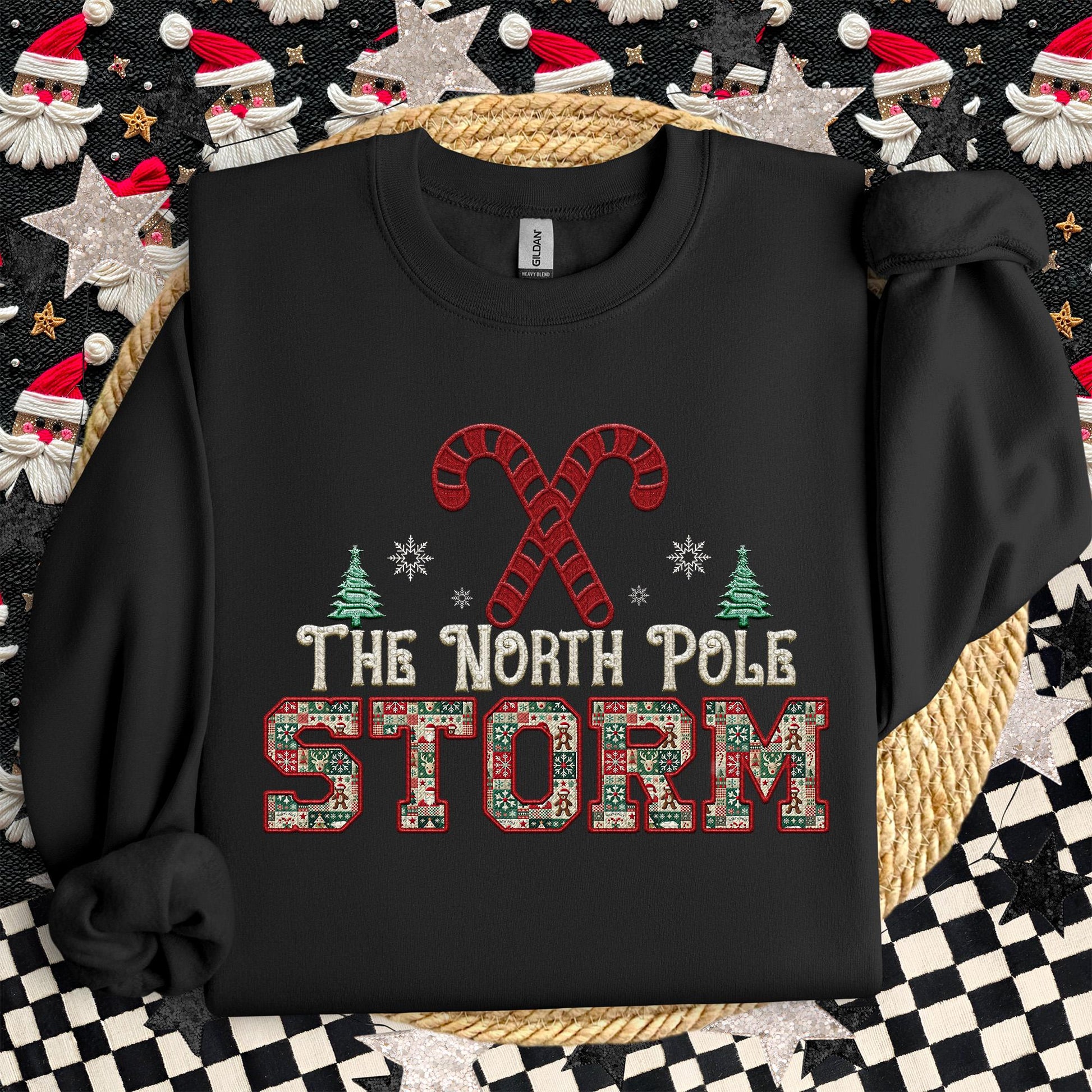 Storm Christmas themed Mascot PNG Christmas School Spirit, Holiday Mascot, Game day Christmas Festive Faux Embroidery Digital Download