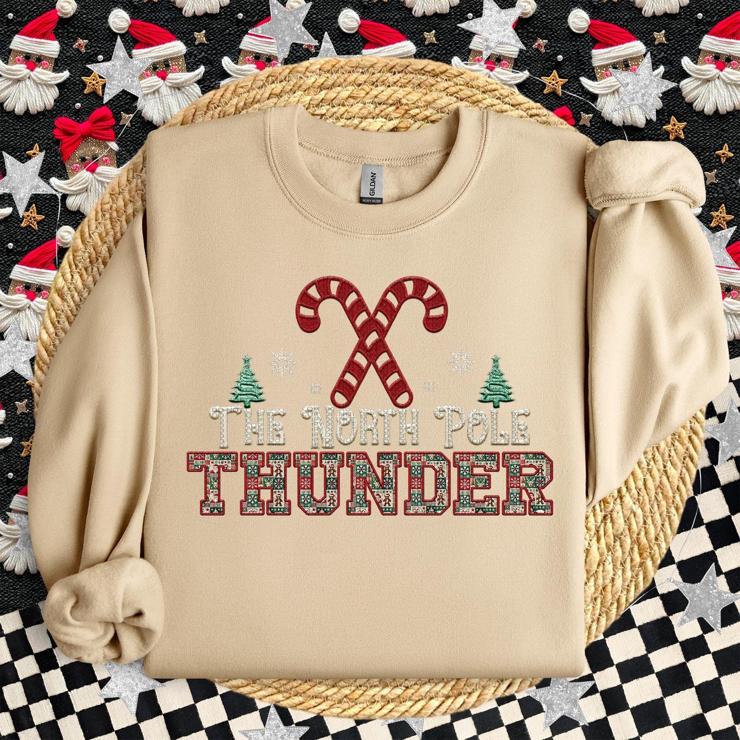 Thunders Christmas themed Mascot PNG Christmas School Spirit, Holiday Mascot, Game day Christmas Festive Faux Embroidery Digital Download