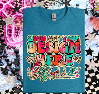 Gildan Softstyle Mockup, Heather Galapogas Blue, G64000 flat lay, Neon Disco Balloon Dog Neon Light, Checkered print Trendy Mock up