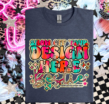 Gildan Softstyle Mockup, Heather Navy, G64000 flat lay, Neon Disco Balloon Dog Neon Light, Checkered print Trendy Mock up